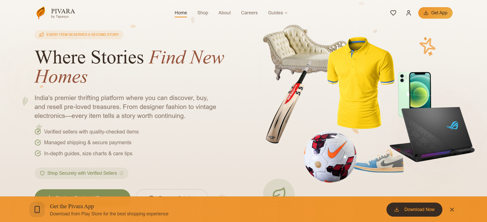 PIVARA - Sustainable preloved items resale platform with Flutter & Next.js by Samarth Pachpile